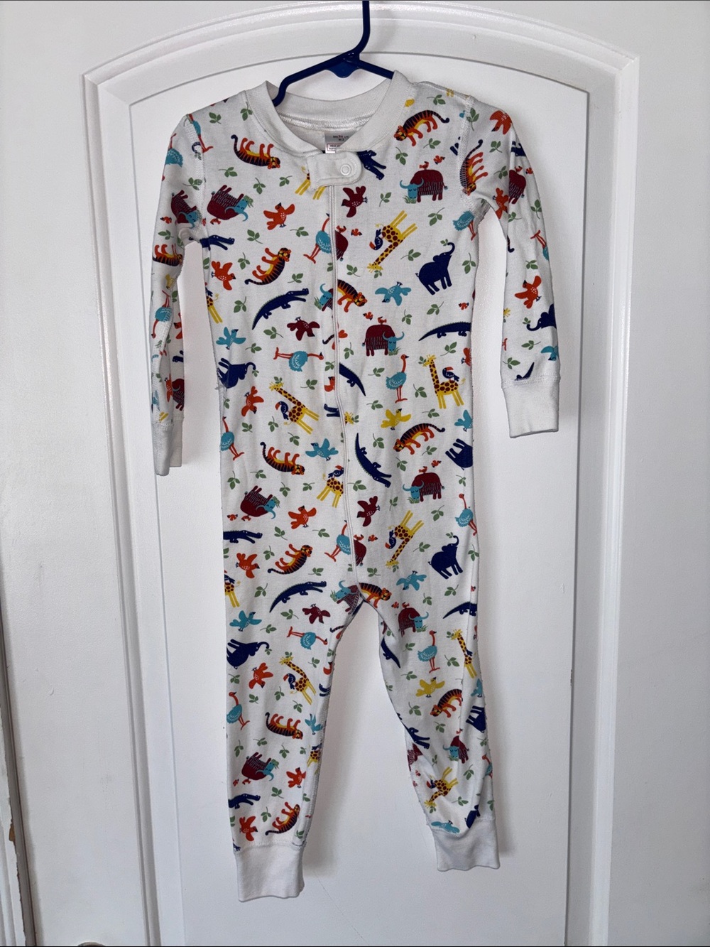 Hanna Andersson safari print organic cotton pajamas sleeper 90 3 3T